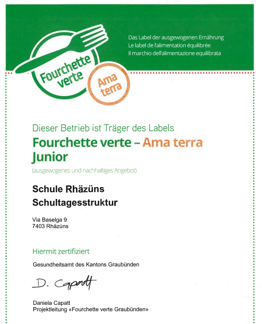 Label Forchette verte